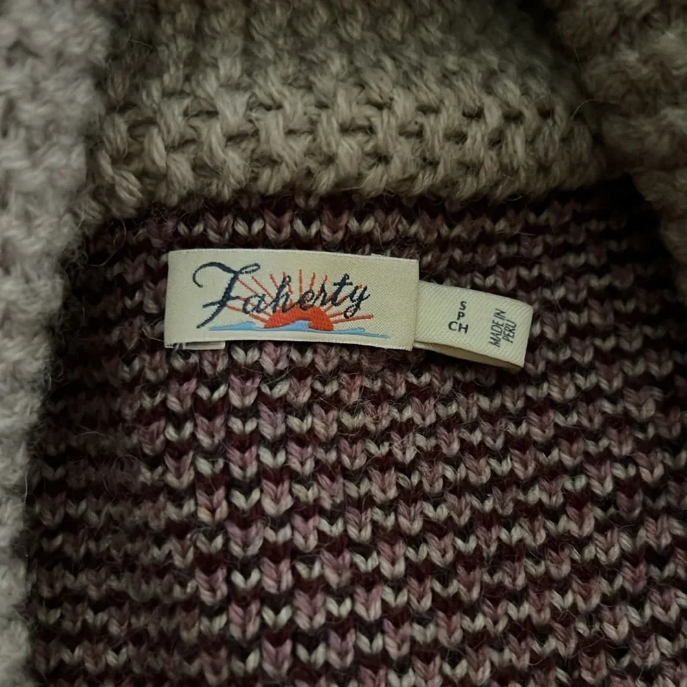 Faherty Zip Up Cardigan Palm Tree Sweater Women’s Small - Picture 4 of 7